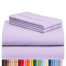 4 PC Queen Sheet Set, Deep Pockets Wrinkle Free Cooling Bed Sheets Hotel Bedd...