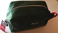 FENWICK BEAUTY BAG TRAVEL LUXURY COSMETICS TOILETRY GREEN VELVET STORAGE BRANDED