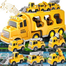 Play Vehicles Construction Truck Tractor Toys Set Children Kids Digger Forklift