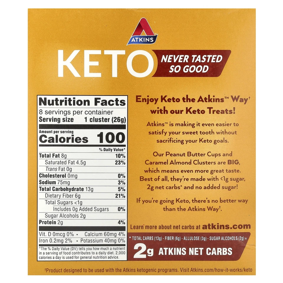 Racimos de almendras caramelo, 8 racimos, 0,92 oz (26 g) cada uno Foto 2 de 4