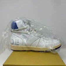 Rhude Rhecess Sky High Shoes Mens Size 9 White Royal Blue High Top Leather New