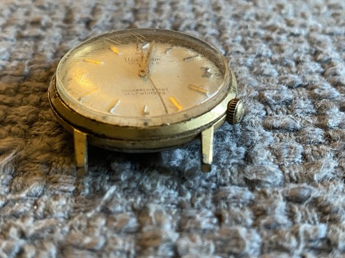 Orologio da polso Waltham 17j carica tono oro tondo uomo vintage originale FUNZIONANTE - Foto 2 di 15