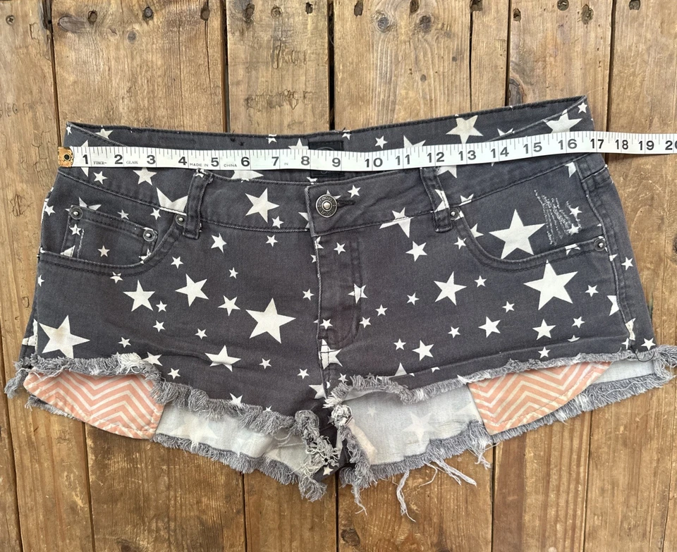 Pantalones Cortos Botín Y2K Rip Curl Corte Talla 9 Estrellas y Rayas Americanas Envejecidas Foto 2 de 4
