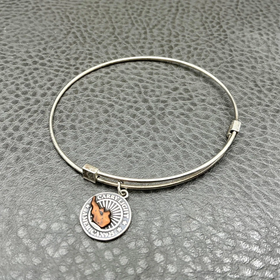 Brazalete Brazalete Alex And Ani Liberty Cobre Llevar Luz Dije Plata 925 Para Mujer Foto 2 de 4