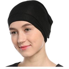 Black Under Scarf Tube with Brim for Women Muslim Hijab Accessory