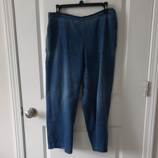 Alfred Dunner Women's Blue Denim Pull-On Pants w/Pockets Size 8 Petite