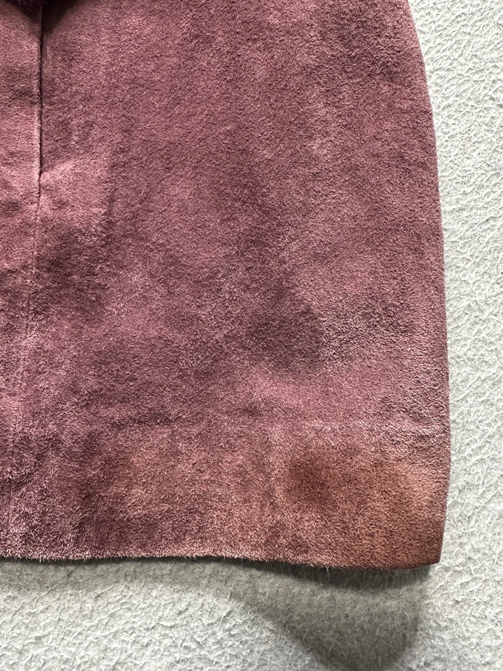 Chaqueta Terry Lewis para mujer 1X gamuza cuero lana punto codo parche abotonado Foto 4 de 4