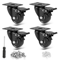 125Mm Schwerlastrollen Mit Bremse 4Er-Set, Tragkraft 800Kg, PU Schwarz