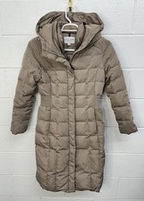 Cole Haan Hooded Quilted Puffer Coat Cashew / Women s Small
