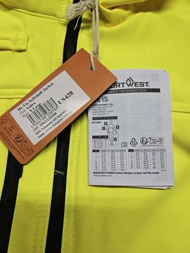 Portwest US428 Hi-Vis Reflective Softshell Waterproof Safety Work Jacket ANSI XL image 6