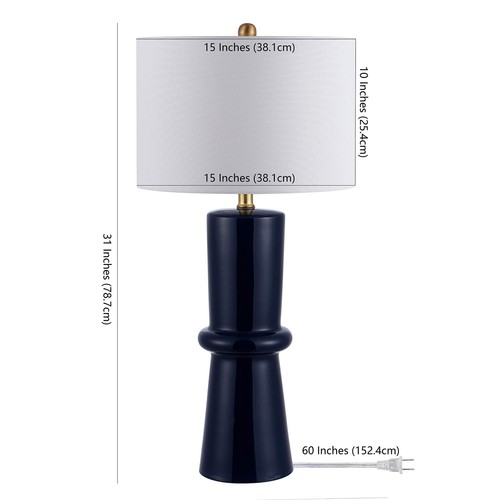 Lighting Collection Ellaria Modern Navy Blue Ceramic 31-inch Bedroom Living R... - Picture 7 of 7