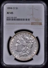1894-O Morgan Silver Dollar $1 NGC XF45 - Looks AU