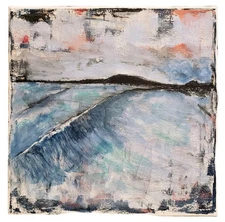 No.635 Original Abstract Minimal Impressionistic Seascape Painting By K.A.Davis