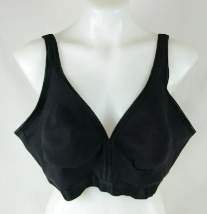 Cacique Solid Black Wire Free Full Coverage Bra W… - image 1