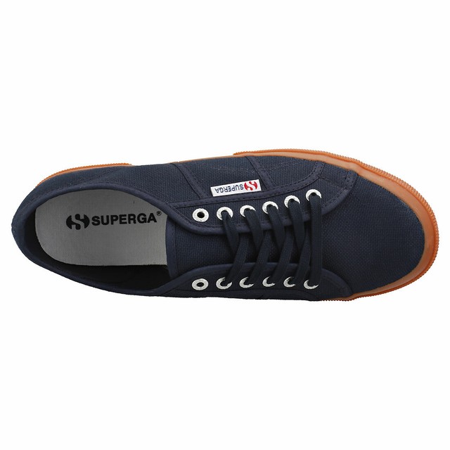 superga 2750 classic navy plimsoll trainers