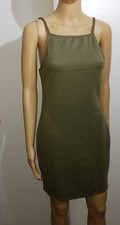 Women's Dress Size 8 Olive Bandage Rib Strappy Bodycon PRETTY LITTLE THINGS New