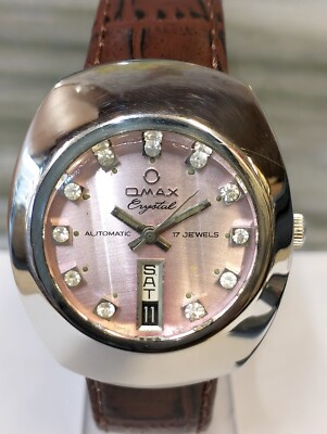 OMAX 17 JEWELS AUTOMATIC 35204 SWISS MEN'S FULL WORKING VINTAGE WATCH