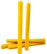 Goldenhour 12” Taper Candle Set - Hand Rolled Beeswax Candles - 8 Pack