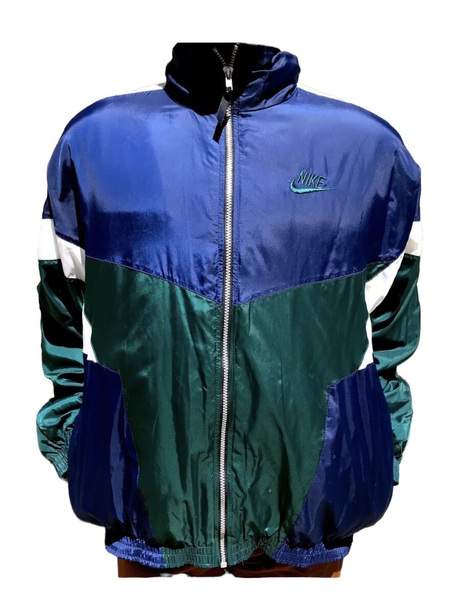 Vintage 90s NIKE Green Blue White Windbreaker Jacket XL | eBay Vintage 90s NIKE Green Blue White Windbreaker Jacket XL | eBay
