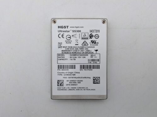HGST Ultrastar SS300 HUSMR3216ASS205 1.6TB 12Gbps SAS 2.5" SSD Dell 5M5DY