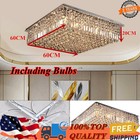 New ListingCeiling Lamp Modern Flush Mount Led K9 Crystal Chandelier Pendant Light Fixtures