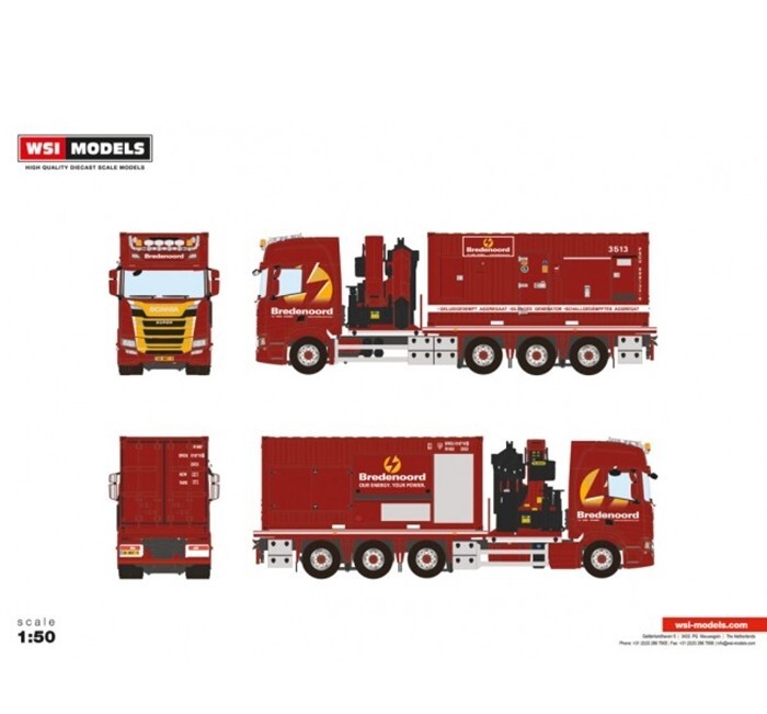 WSI 1/50 Scania CR20H 8x2 Truck Palfinger PK65002-SH + 20ft