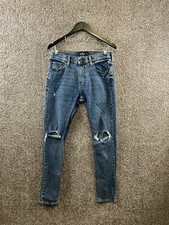 Hollister Skinny Jeans Men's Sz 31|32 Blue Distressed Holes Skinny Jeans Stretch