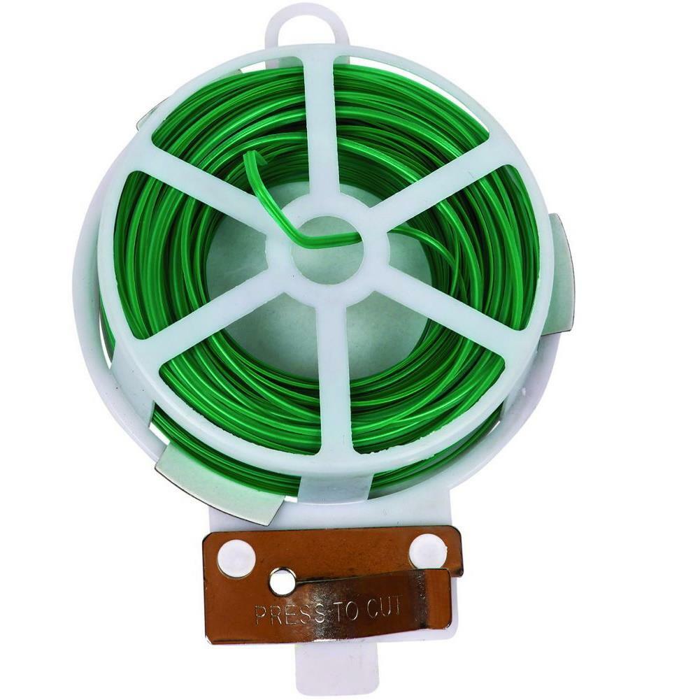Gardman Twisty Wire & Cutter 30m Flexible Soft Green Plants Support Cable Tie