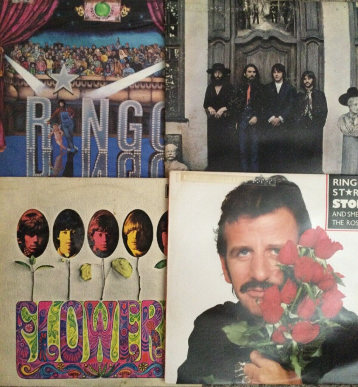 The Beatles LP records Lot of 5 RingoRingo,Hey Jude,Stop&smell the roses,flowers