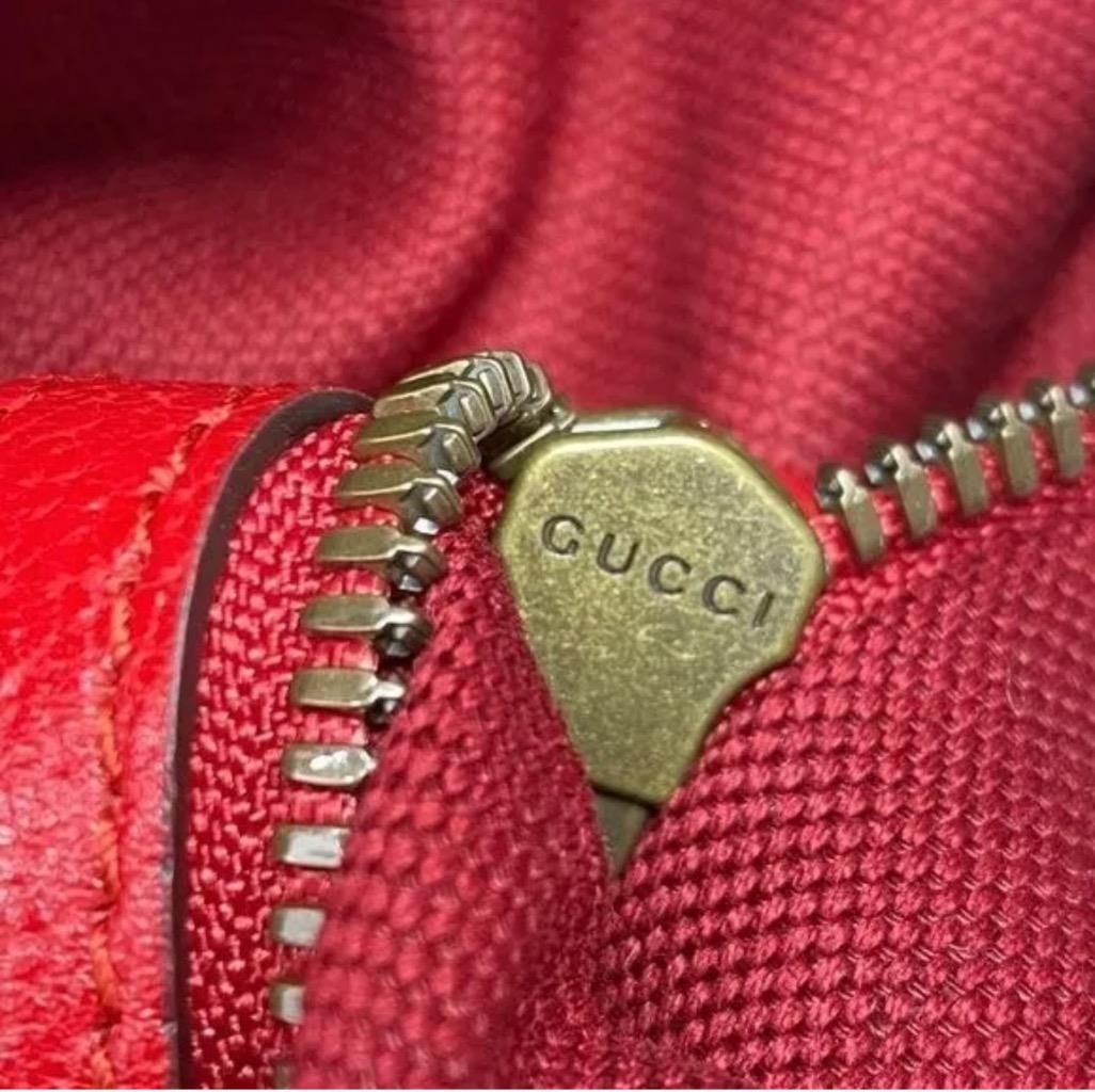 Gucci Logo Drawstring Backpack Striped Canvas Lar… - image 8