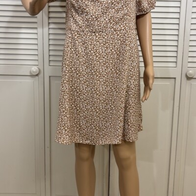 Abercrombie Brown Floral Corset Seamed Mini Smocked Short Dress Large Tall | eBay Abercrombie Brown Floral Corset Seamed Mini Smocked Short Dress Large Tall | eBay