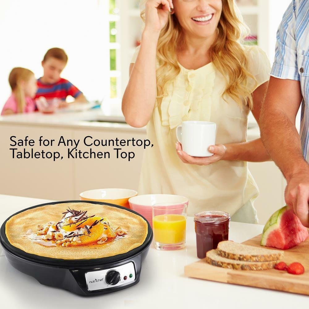 Nutrichef Electric Crepe Maker / Griddle - 1200W Non-stick Coating Plate |  eBay