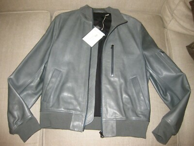 acne green leather jacket
