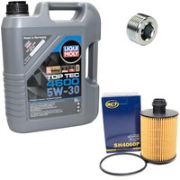 MotoröL Set 5W-30 5 Liter + ÖLfilter Sh 4060 P + Schraube FüR Ford Ka 1.3 Tdci