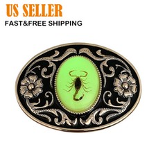Belt Buckle for Men Luminous 3D Scorpion Western Cowboy Belt Buckle for Women US