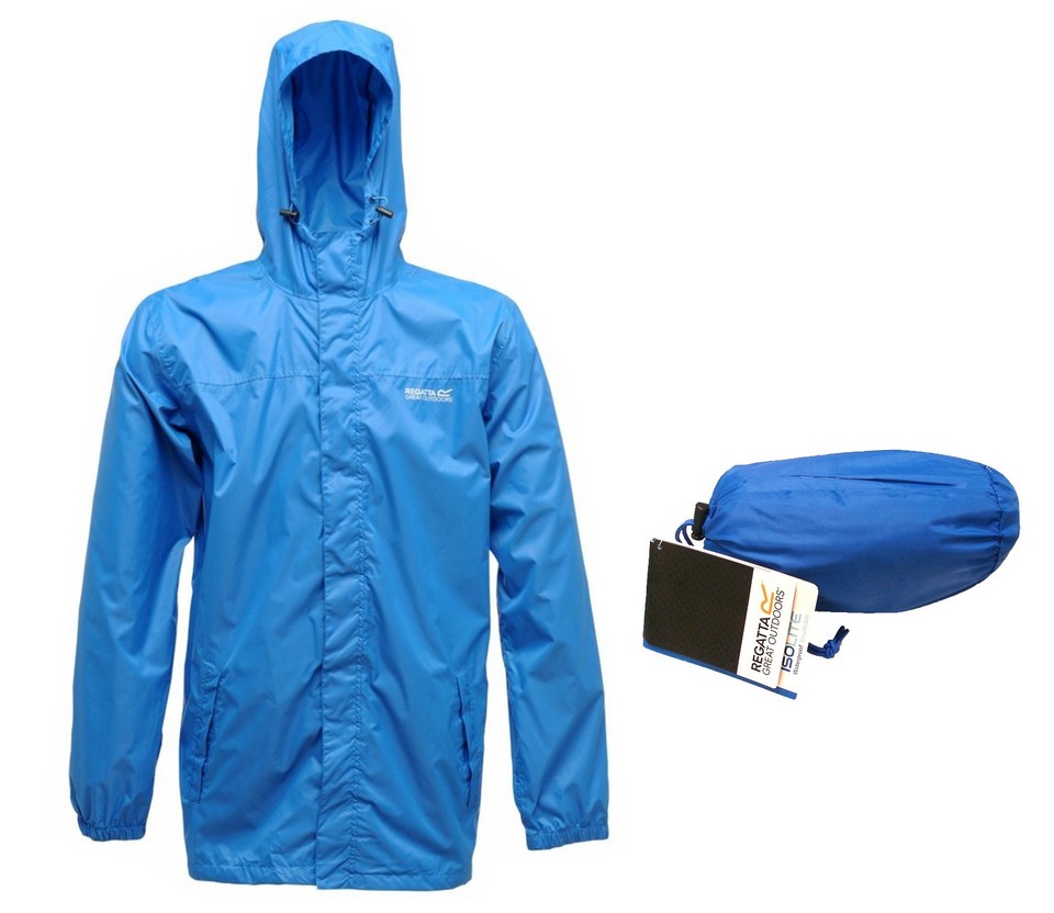 REGATTA MENS LIGHTWEIGHT BREATHABLE WATERPROOF JACKET IN A BAG XSMALL
