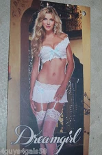 Womens Lingerie OFF WHITE LACE BRA TOP & SKIRT, GARTER, PANTY Dreamgirl XL 16-18