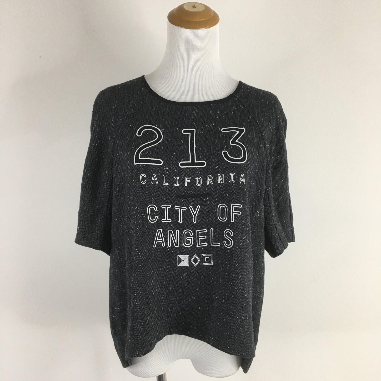 BCBGENERATION Black White Gray Herringbone CITY O… - image 4