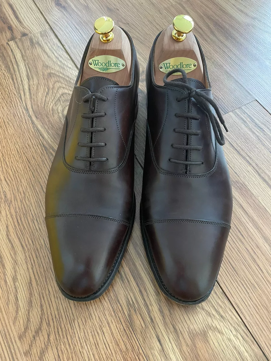 John Lobb City II Dark Brown Museum calf UK 8.5 US 9.5 Oxford Balmoral Captoe