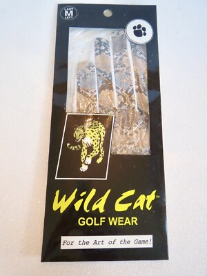 New in Pkg Women's Sz Medium Left Hand WILDCAT GOLF GLOVE Vintage Snake Pattern