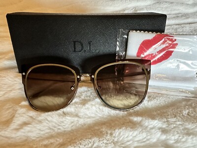 2018 Demi Lovato + Diff Eyewear Cat Eye Sunglasses Gold Brown Gradient Lens