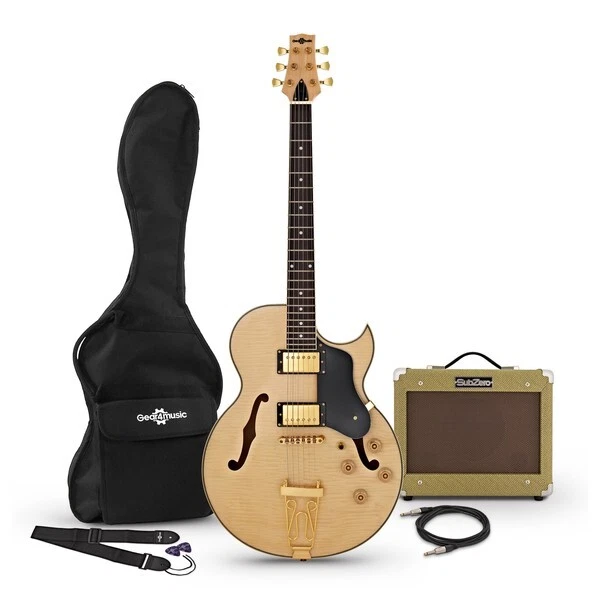 San Diego Semi Acoustic Guitar and SubZero V15G Amp Pack Natural