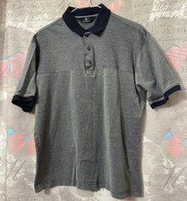 Hart Schaffner Marx Men's Blue Short Sleeve Polo Shirt Size Large 100 Cotton