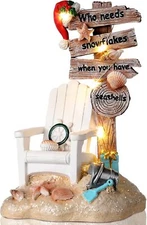 Lighted Christmas Beach Santa Decorations LED Dreams As the Picture Show 