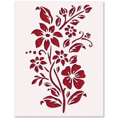 Flowers Stencil   Floral, Garden, Nature, Spring, Boho, Botanical, DIY Decor