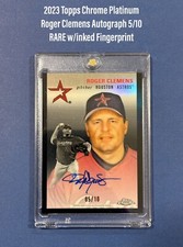 RARE 2023 Topps Chrome Platinum Roger Clemens Auto Black  5/10 Awesome Card
