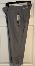 JM COLLECTION CAPRI SKY GREY PANTS SIZE M  BRAND NEW WITH TAGS  FREE SHIP
