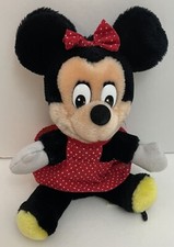 Minnie Mouse Plush Red Polka Dot Dress Bow Vintage Disneyland Walt Disney World
