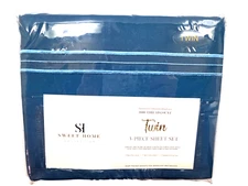 New Sweet Home Collection Teal Blue Soft Twin 3 Pc Sheet Set with Deep Pockets