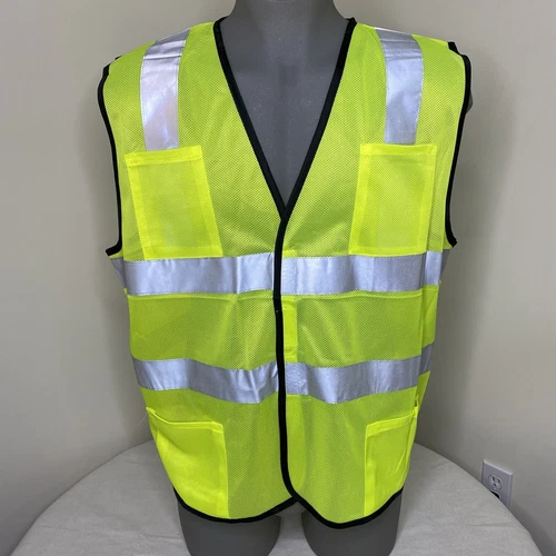 NWT Lot of 8 Port Authority High Visibility Safety Vest sz M/L Neon Yellow - product listing photo